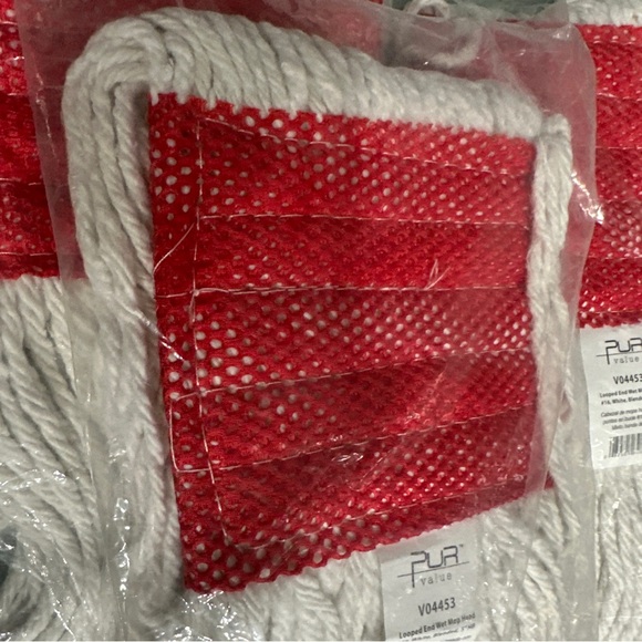 3 PUR VALUE V04453 TAIL BAND WET MOP HEAD #18 WHITE BLENDED 1.25" HB (884) NEW - Picture 5 of 9